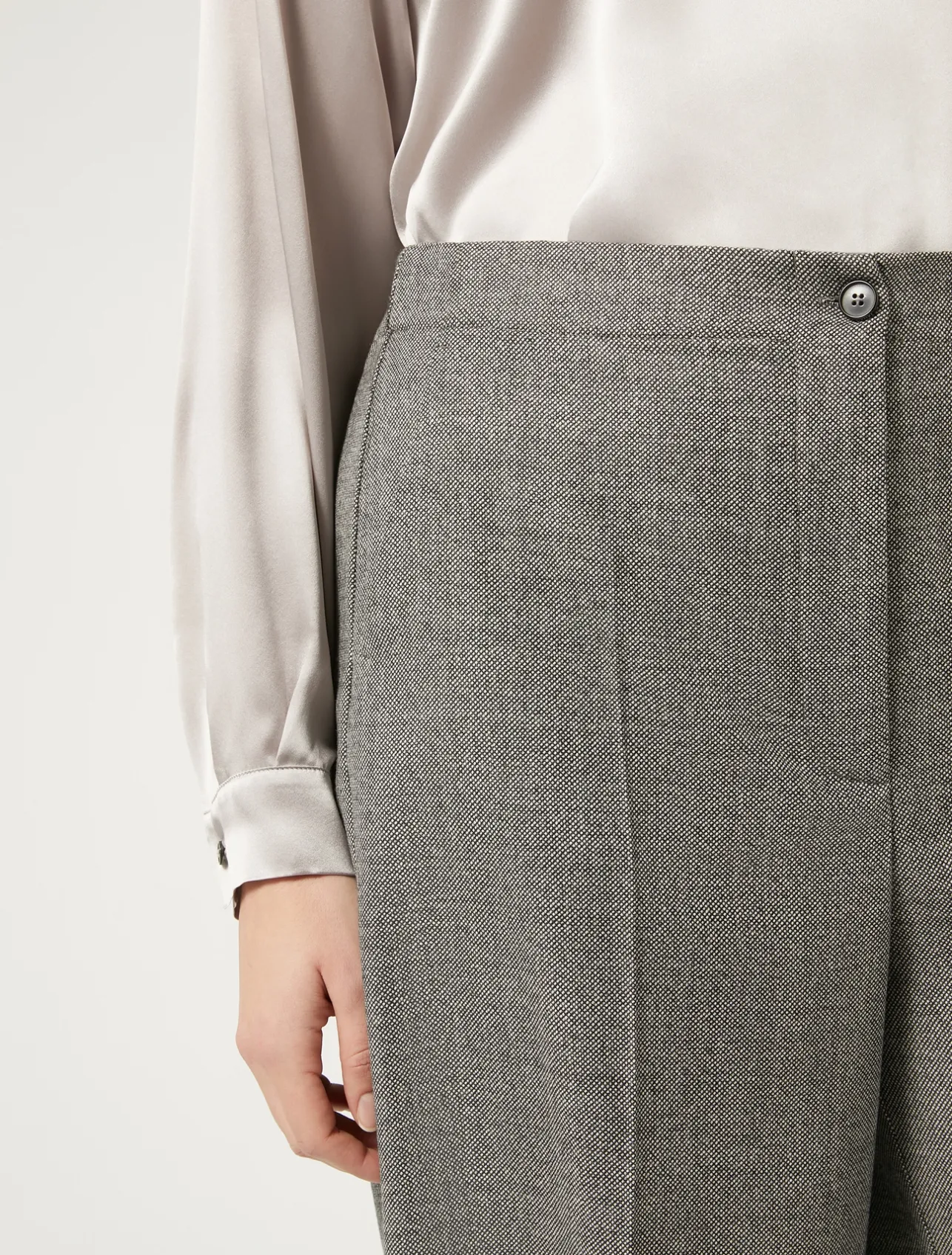Fashion Marina Rinaldi Wool flannel trousers DARKGREY
