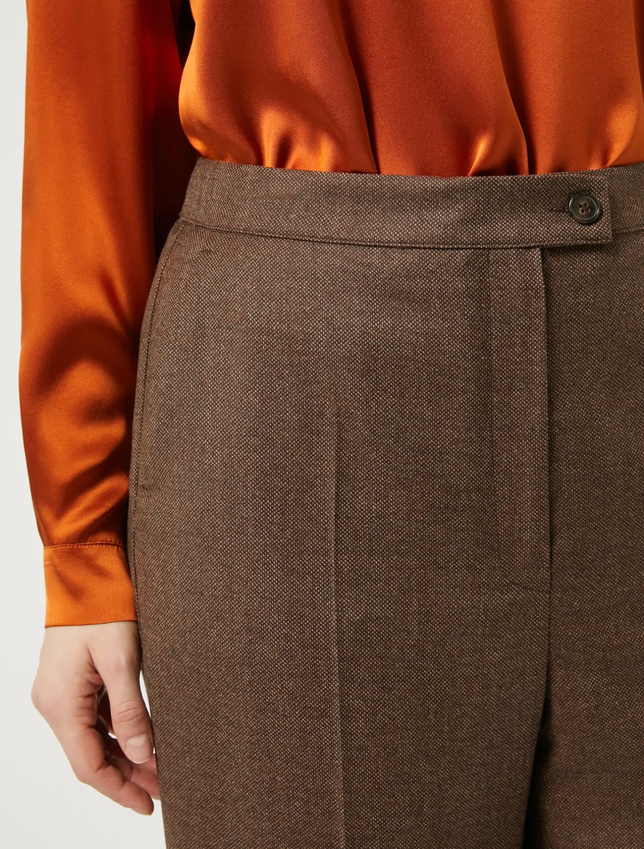 Hot Marina Rinaldi Wool flannel trousers BROWN