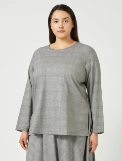 Fashion Marina Rinaldi Wool foulé shirt BLACKWHITE
