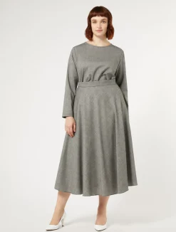 Online Marina Rinaldi Wool foulé skirt BLACKWHITE