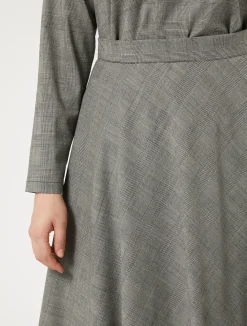 Online Marina Rinaldi Wool foulé skirt BLACKWHITE