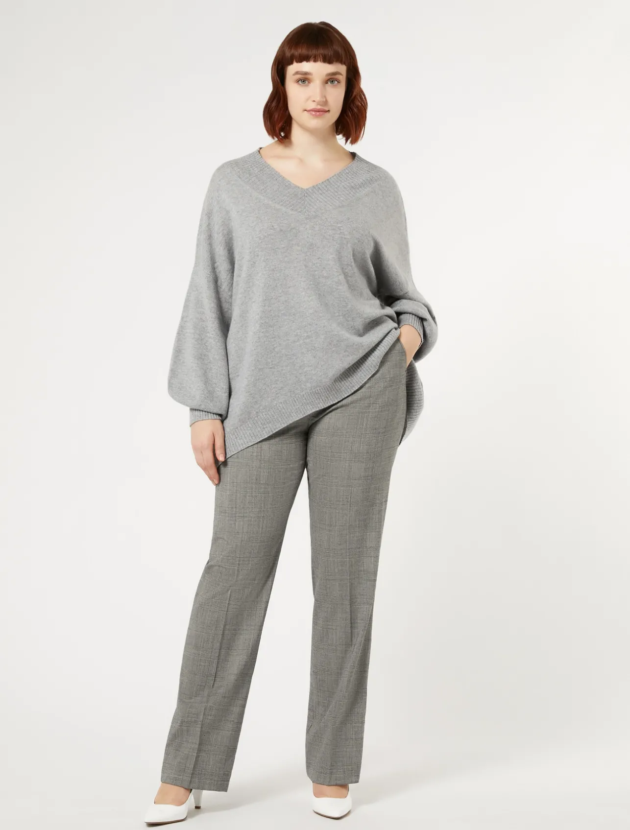 Hot Marina Rinaldi Wool foulé trousers BLACKWHITE