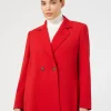 Outlet Marina Rinaldi Wool satin crepe jacket RED