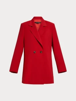 Outlet Marina Rinaldi Wool satin crepe jacket RED