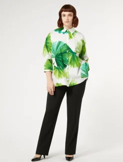 Online Marina Rinaldi Wool satin crepe trousers BLACK