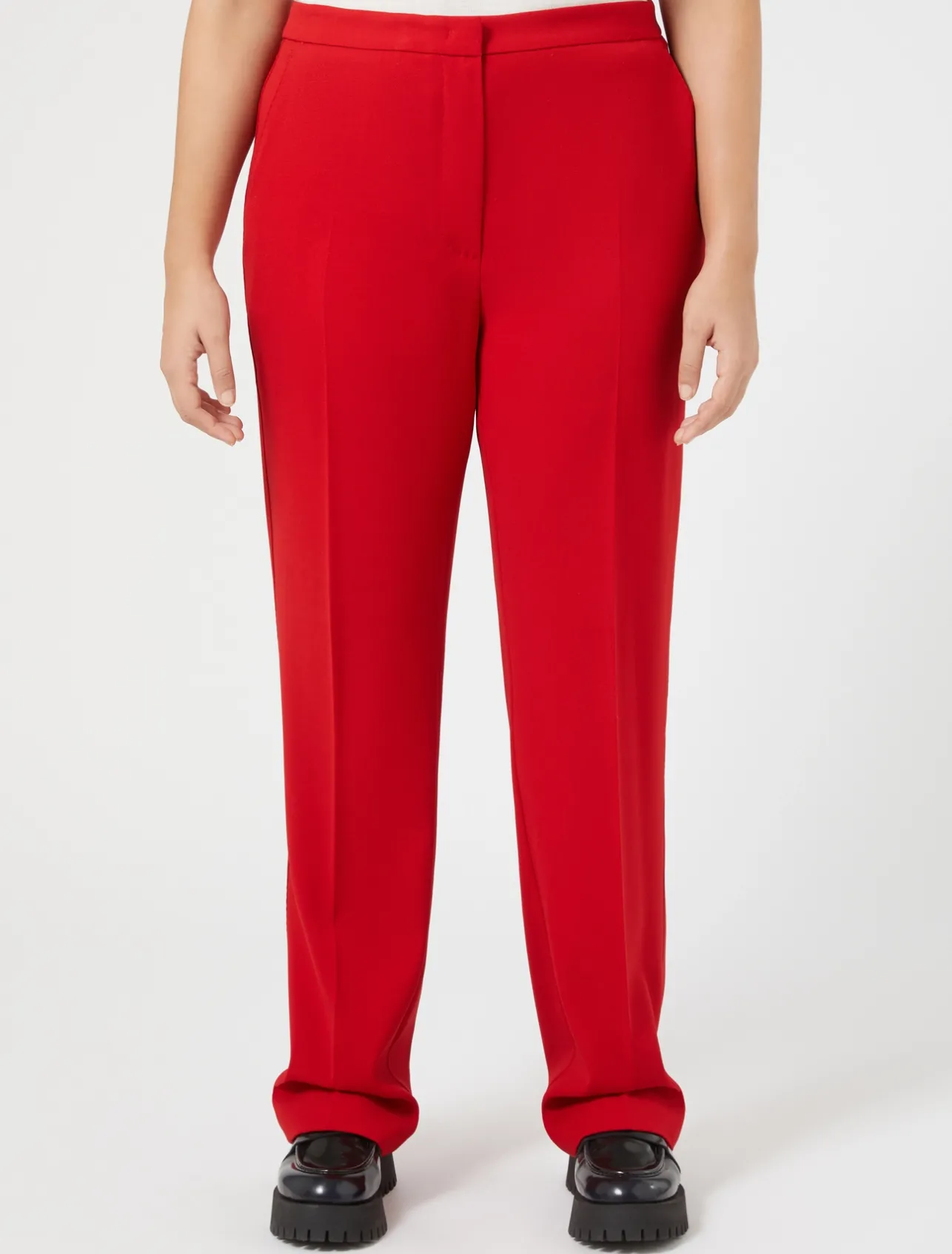 Hot Marina Rinaldi Wool satin crepe trousers RED