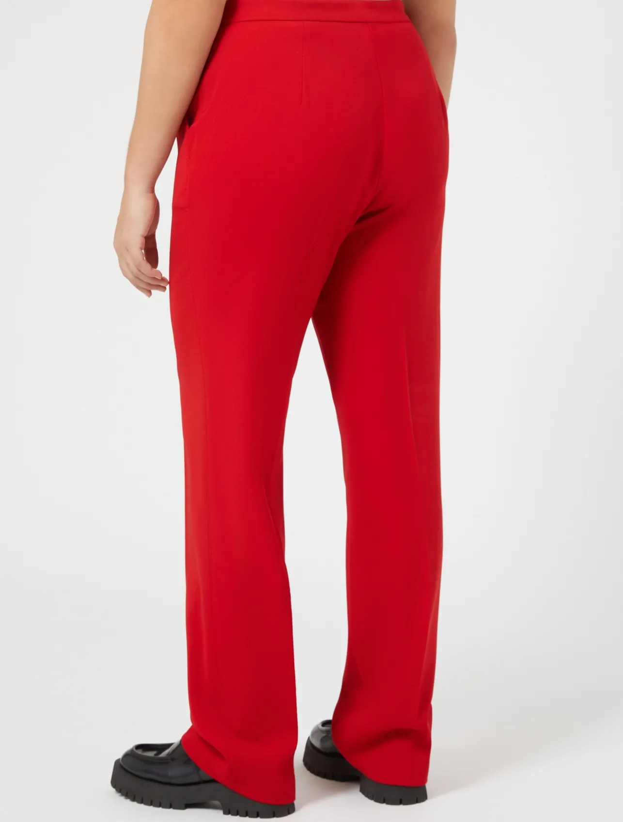 Hot Marina Rinaldi Wool satin crepe trousers RED