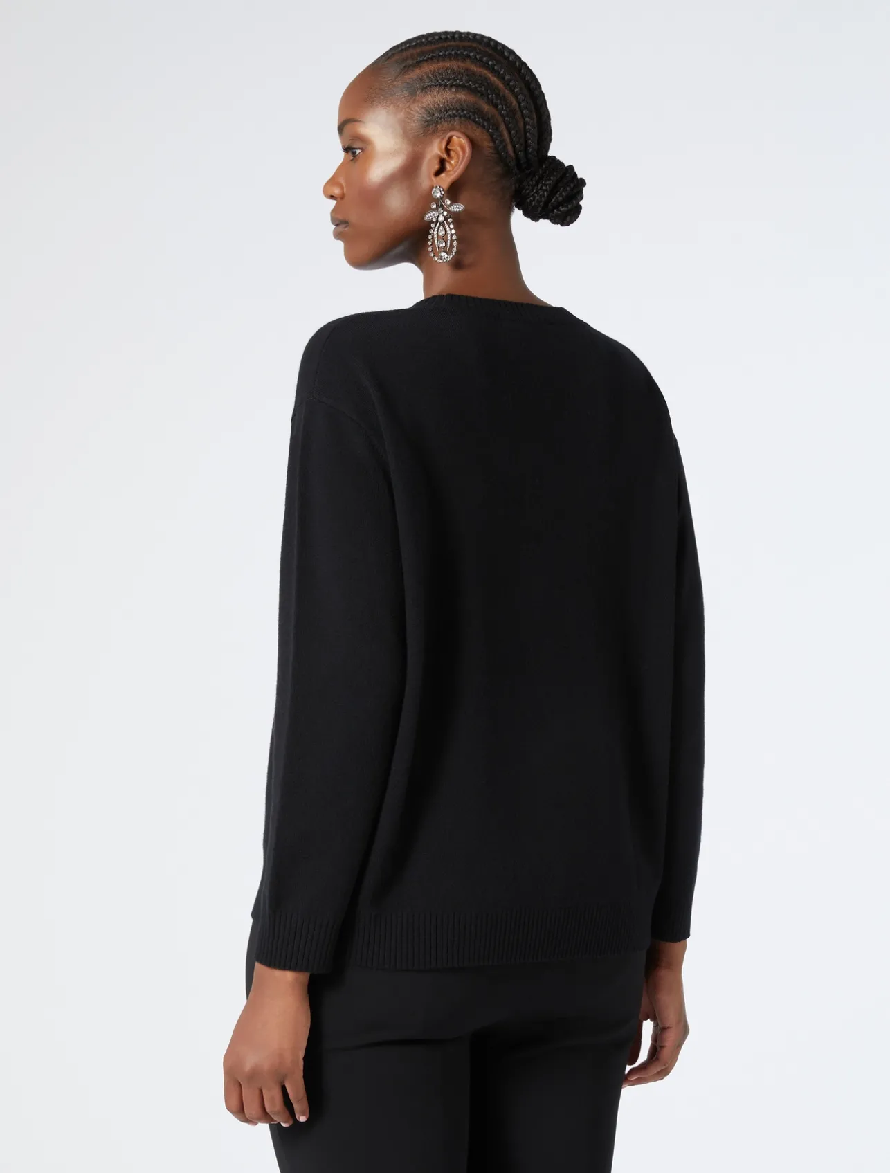 Online Marina Rinaldi Wool, silk and cashmere sweater BLACK