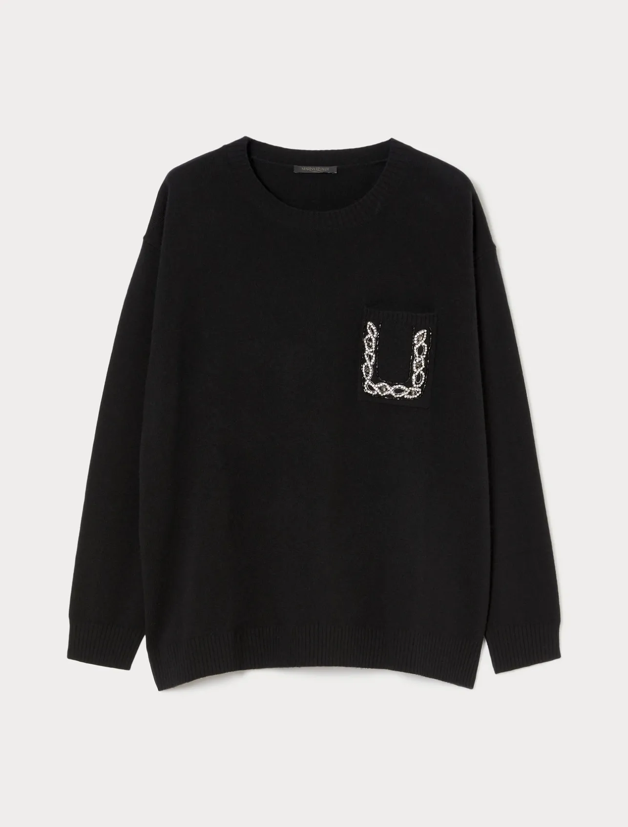 Online Marina Rinaldi Wool, silk and cashmere sweater BLACK