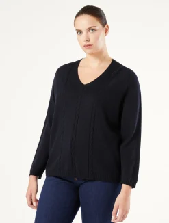 Fashion Marina Rinaldi Wool yarn sweater ULTRAMARINE