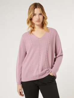 Sale Marina Rinaldi Wool yarn sweater ANTIQUEROSE