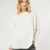 Fashion Marina Rinaldi Wool yarn sweater WHITE