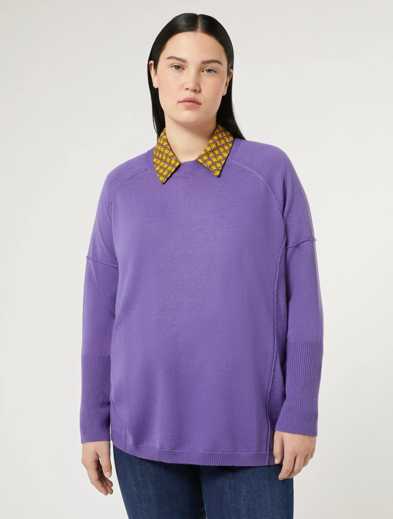 Best Marina Rinaldi Wool yarn sweater PURPLE