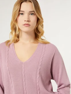 Sale Marina Rinaldi Wool yarn sweater ANTIQUEROSE