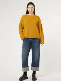 New Marina Rinaldi Wool yarn sweater MUSTARD