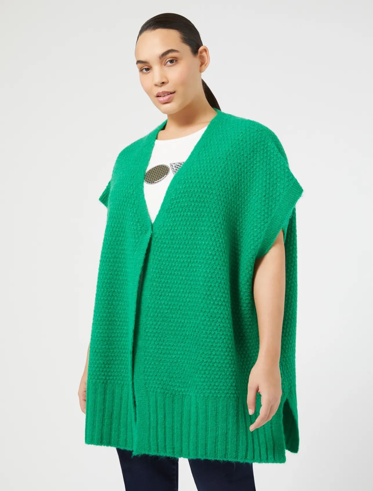 New Marina Rinaldi Wool-blend cape EMERALD
