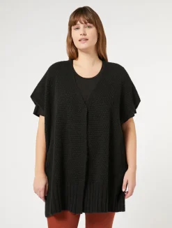 Clearance Marina Rinaldi Wool-blend cape BLACK