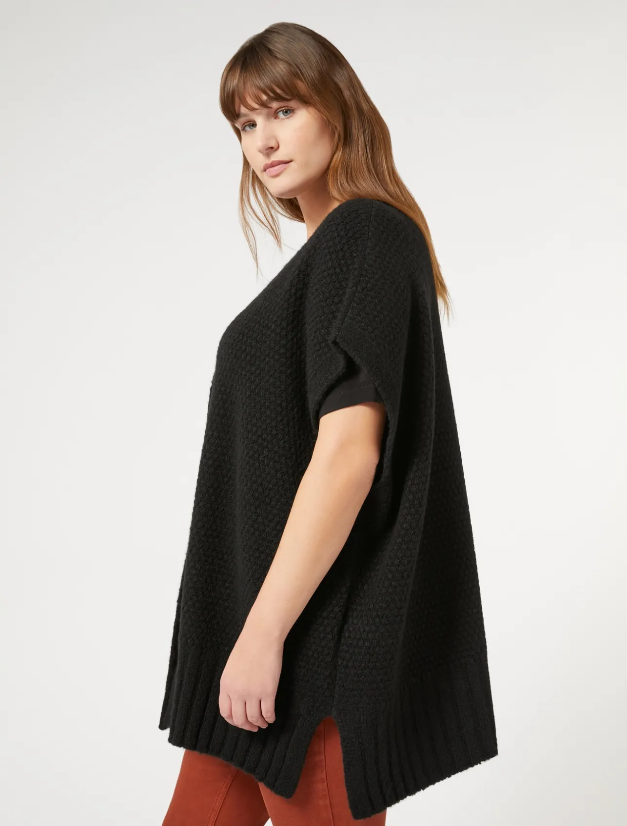 Clearance Marina Rinaldi Wool-blend cape BLACK