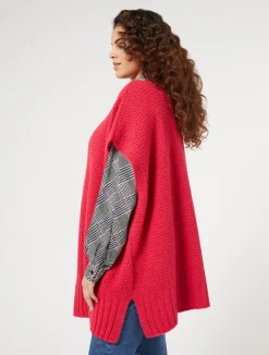 Fashion Marina Rinaldi Wool-blend cape SHOCKINGPINK