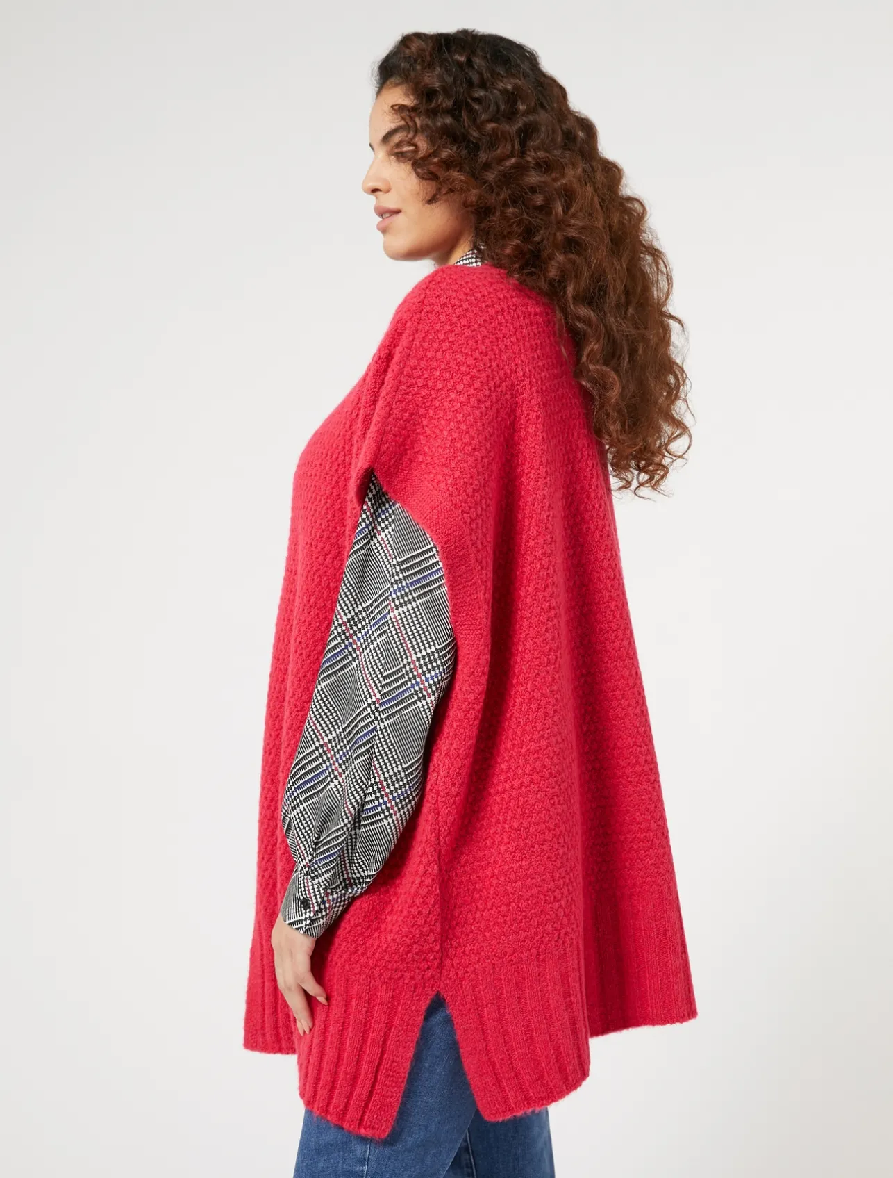 Fashion Marina Rinaldi Wool-blend cape SHOCKINGPINK