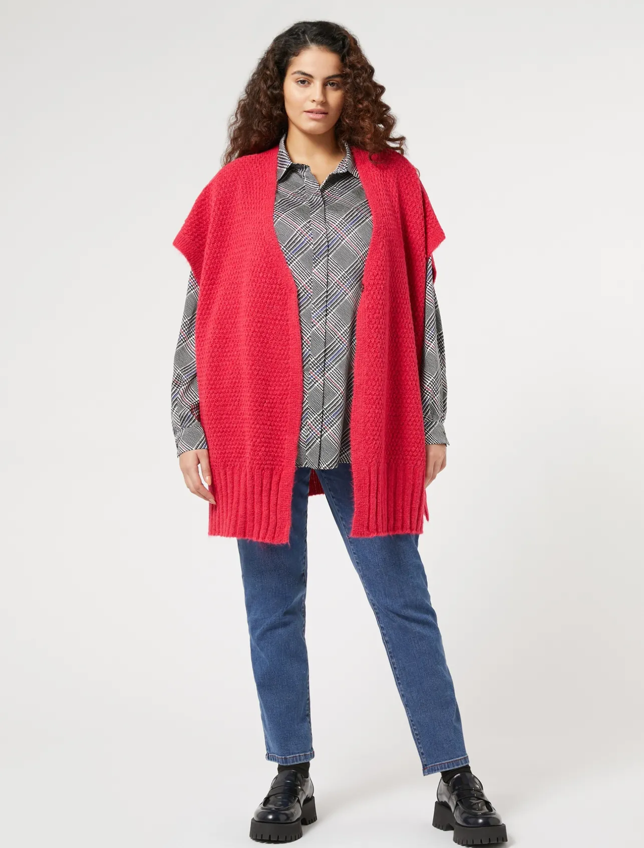 Fashion Marina Rinaldi Wool-blend cape SHOCKINGPINK