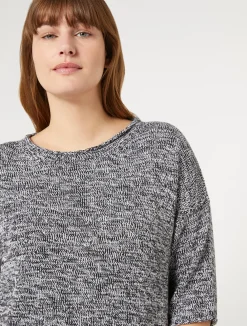 Sale Marina Rinaldi Wool-blend mouliné sweater BLACK