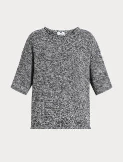 Sale Marina Rinaldi Wool-blend mouliné sweater BLACK