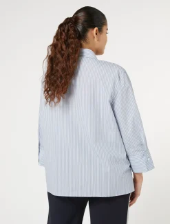 Hot Marina Rinaldi Yarn-dyed cotton-blend shirt AVIO