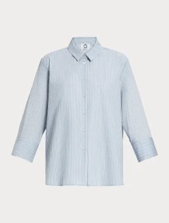 Hot Marina Rinaldi Yarn-dyed cotton-blend shirt AVIO