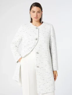 New Marina Rinaldi Yarn-dyed duster coat WHITE