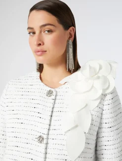 New Marina Rinaldi Yarn-dyed duster coat WHITE
