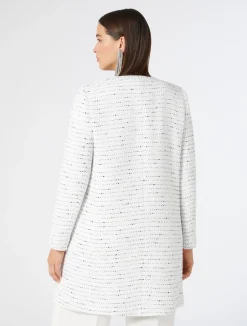 New Marina Rinaldi Yarn-dyed duster coat WHITE