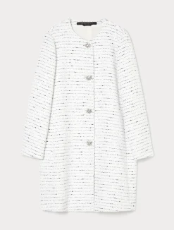New Marina Rinaldi Yarn-dyed duster coat WHITE