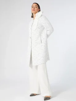New Marina Rinaldi Yarn-dyed duster coat WHITE