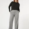 Online Marina Rinaldi Yarn-dyed fabric and lurex trousers BLACK