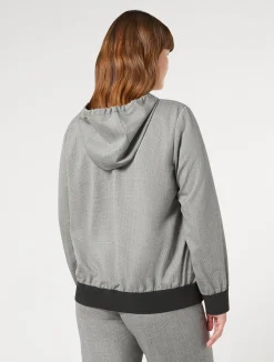 Sale Marina Rinaldi Yarn-dyed fabric jacket BLACK