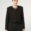 New Marina Rinaldi Yarn-dyed jacket BLACK