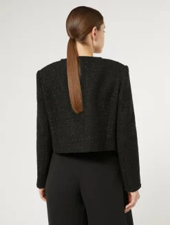 New Marina Rinaldi Yarn-dyed jacket BLACK