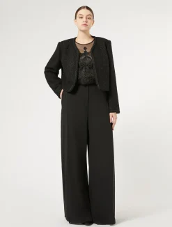 New Marina Rinaldi Yarn-dyed jacket BLACK