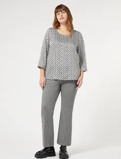 Best Marina Rinaldi Yarn-dyed jersey trousers BLACK