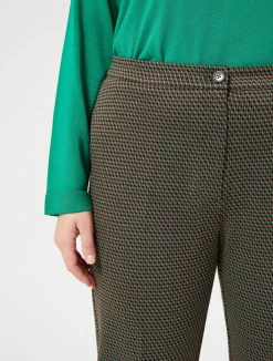 New Marina Rinaldi Yarn-dyed jersey trousers COFFEE
