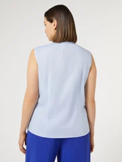 Best Marina Rinaldi Yarn-dyed poplin shirt SKYBLUE