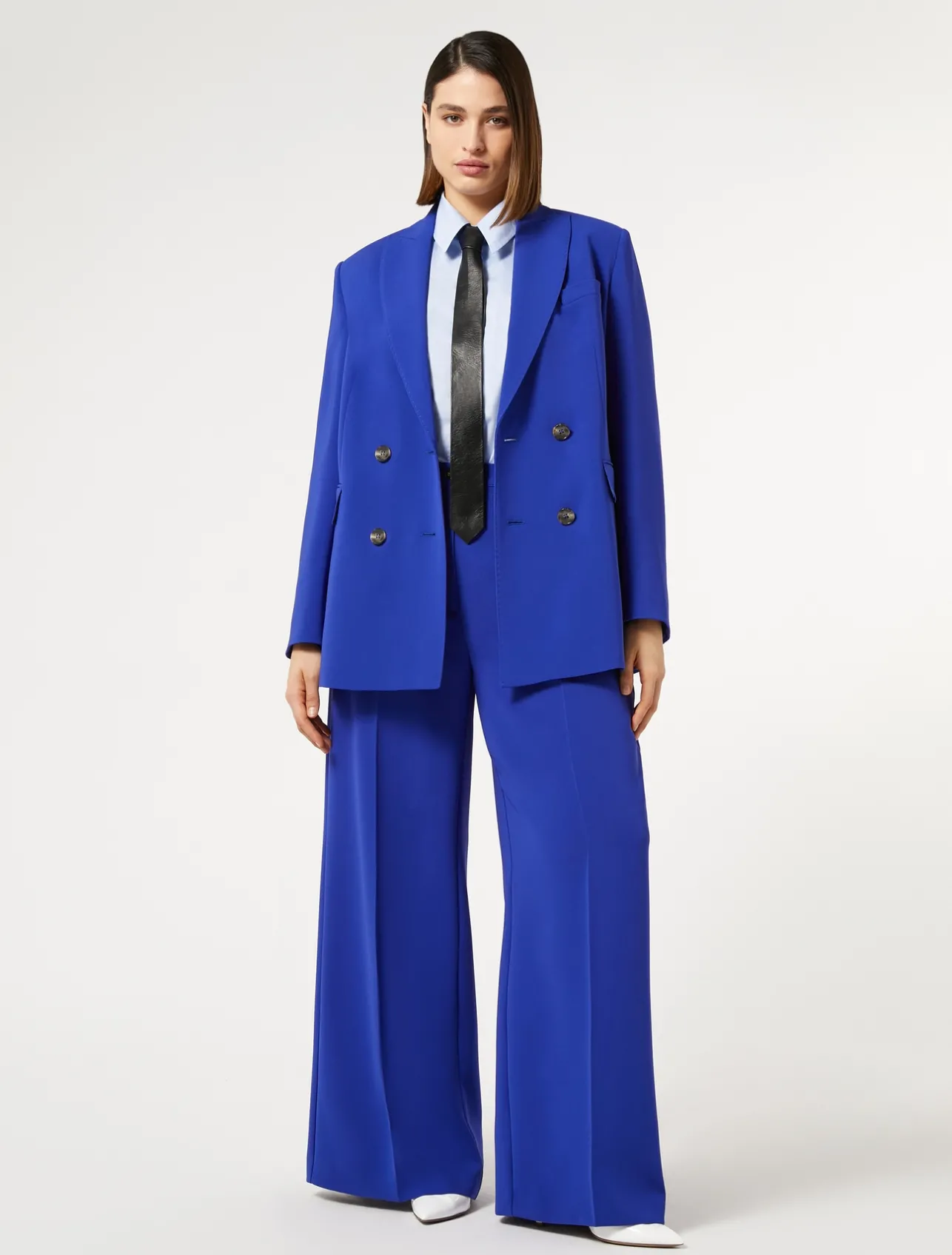 Best Marina Rinaldi Yarn-dyed poplin shirt SKYBLUE